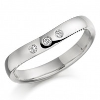 Platinum Curved Diamond Set Wedding Ring