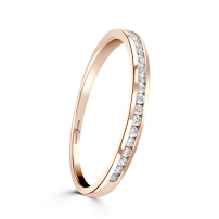 Narrow Diamond Set Wedding Ring - Arabella