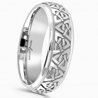 Palladium 6mm Court Shape Celtic Wedding Ring