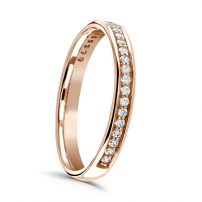 Platinum 2mm Pave Set Diamond Wedding Ring