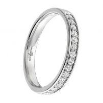 Platinum 2mm Pave Set Diamond Wedding Ring