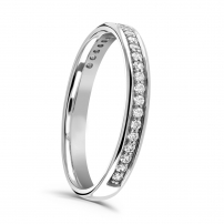 Platinum 2mm Pave Set Diamond Wedding Ring