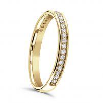 Platinum 2mm Pave Set Diamond Wedding Ring