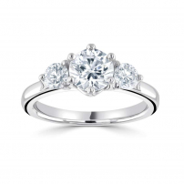 Platinum Brilliant Cut Diamond Trilogy Ring