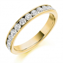 Platinum Channel Set Ladies Diamond Wedding Ring