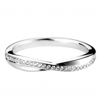 Platinum Diamond Row Twist Style Wedding Ring