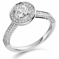 Platinum Diamond Set Halo Style Cluster Ring