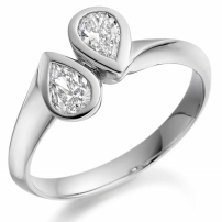 Platinum Double Pear Style Engagement Ring