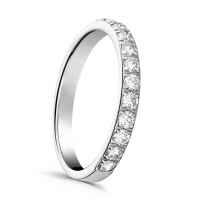 Platinum Grain Set Diamond Wedding Ring
