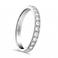 Platinum Grain Set Diamond Wedding Ring