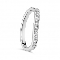 Platinum Lab Diamond Curved Wedding Ring