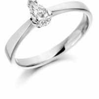 Platinum Pear Shaped Diamond Engagement Ring