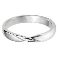 Platinum Plain Crossover Style Wedding Band