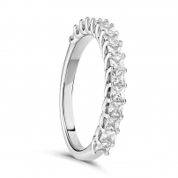 Platinum Princess Cut Woven Basket Wedding Ring