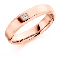 Platinum Single Princess Cut Diamond Wedding Ring
