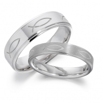 Silver Matching Set His and Hers Patterned Rings
