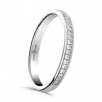 Single Row Grain Set Diamond Wedding Ring - Joy