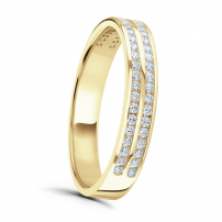 Two Row Diamond Wedding Ring