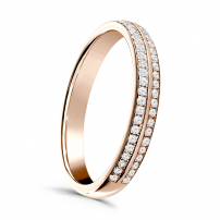 Two Row Grain Set Diamond Wedding Ring - Spirit