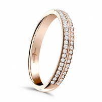 Two Row Grain Set Diamond Wedding Ring - Spirit